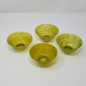Spinach Nephrite Green Jade Cups Vintage Chinese